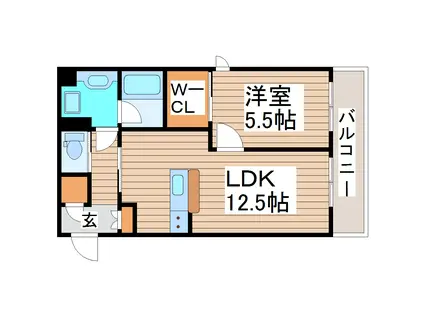 シャーメゾンN・IV(1LDK/1階)の間取り写真
