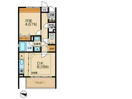ブランノワール(1LDK/3階)の間取り写真