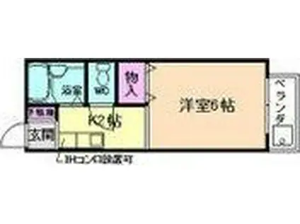 ファーストレジデンス岸部(1K/4階)の間取り写真