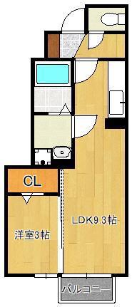 D-ROOM葛原(1LDK/1階)の間取り写真
