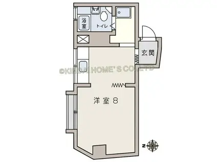 パラスト駒場(ワンルーム/6階)の間取り写真