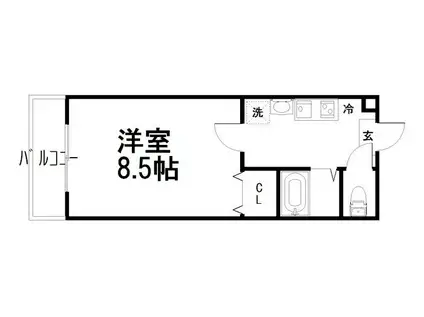 エクセル辛島(1K/1階)の間取り写真