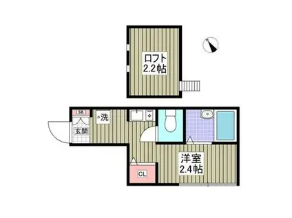 グッドウィル三枚町B号棟(ワンルーム/2階)の間取り写真