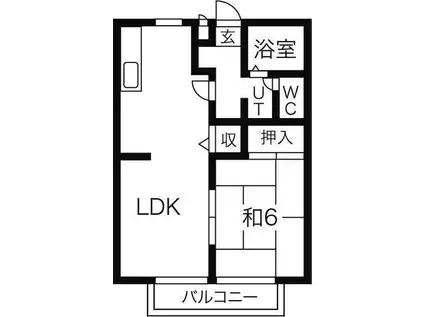 シャルマンシティー(1LDK/1階)の間取り写真
