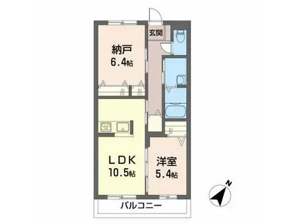 レインボーヒルズ(2LDK/2階)の間取り写真