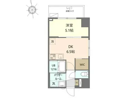 マイシティ厚木中町(1DK/6階)の間取り写真