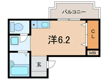 ベルロード六甲(ワンルーム/3階)の間取り写真