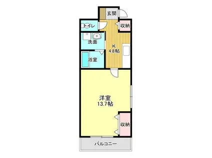 まきの木館うたり(1K/2階)の間取り写真