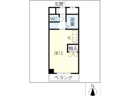 フォレストヤスジマ(ワンルーム/2階)の間取り写真