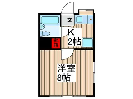 東武東上線 志木駅 徒歩7分 2階建 築60年(1K/2階)の間取り写真