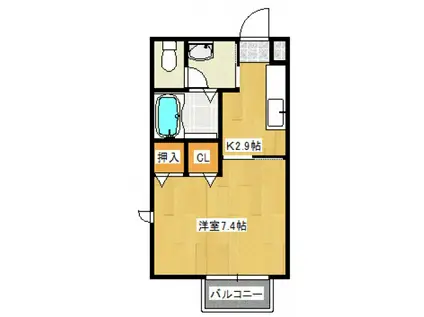 ディアス青葉(1K/1階)の間取り写真