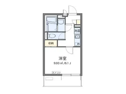 フロレゾン立川(1K/2階)の間取り写真