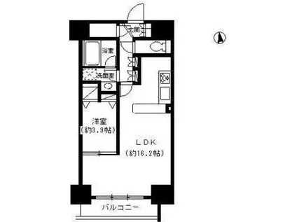 パークキューブ東品川(1LDK/3階)の間取り写真