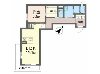 シャーメゾンHINATA(1LDK/3階)の間取り写真