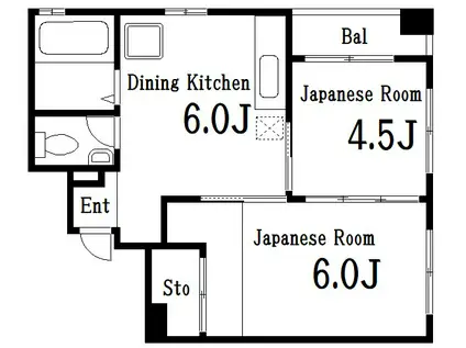 第2町田ビル(2DK/5階)の間取り写真