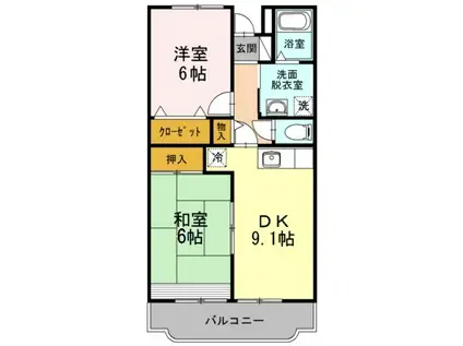 アンビシオン函南(2LDK/3階)の間取り写真