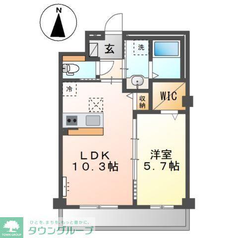 草加市花栗マンション工事(1LDK/2階)の間取り写真