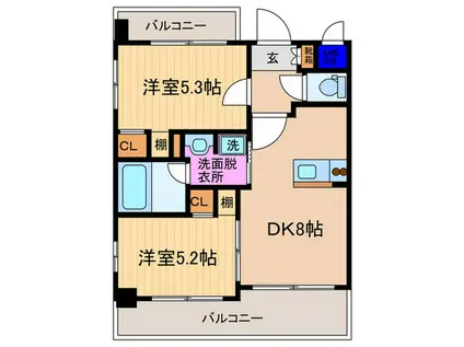 エステムプラザ京都御所ノ内REGIA(2DK/5階)の間取り写真