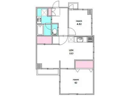 メルシー大森南(2LDK/4階)の間取り写真