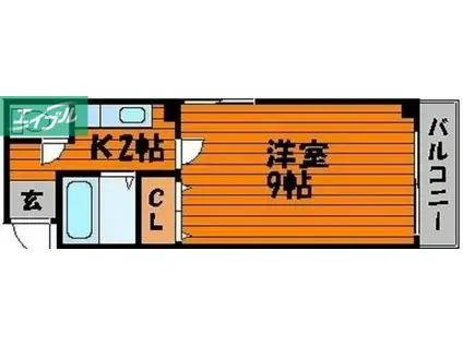 ビッグバーンズマンション清輝橋(1K/5階)の間取り写真