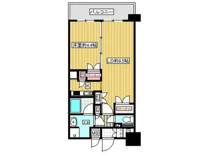 レジデンスエアポート(1LDK/9階)の間取り写真