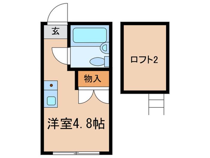 サンデュエット(ワンルーム/1階)の間取り写真