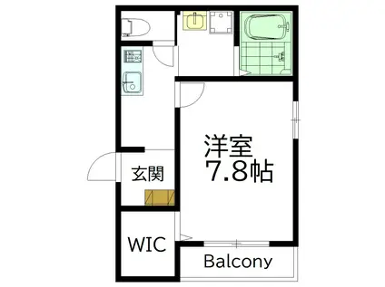 京王井の頭線 東松原駅 徒歩10分 2階建 築1年(1K/1階)の間取り写真