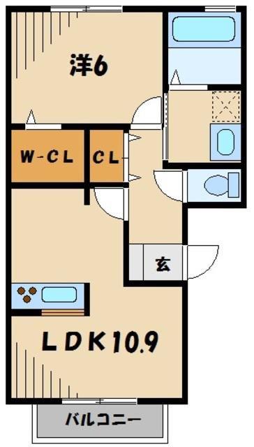 コスモスA(1LDK/3階)の間取り写真