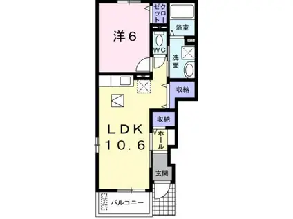 ウィステリアガーデン C(1LDK/1階)の間取り写真