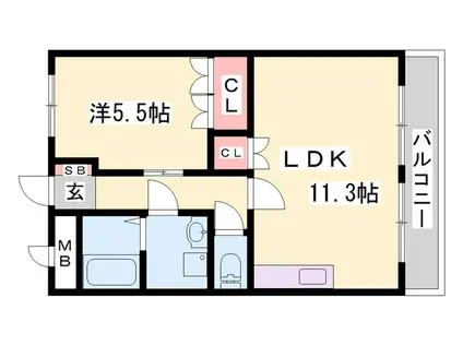 メゾンミルキーウェイI(1LDK/2階)の間取り写真
