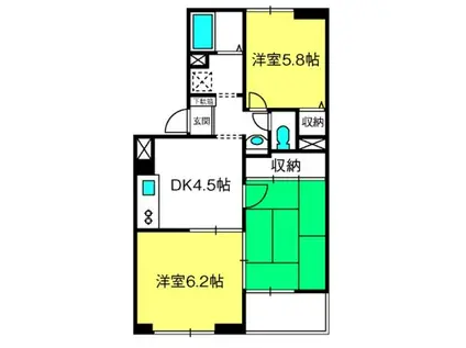 クリスタル岩槻(3DK/3階)の間取り写真