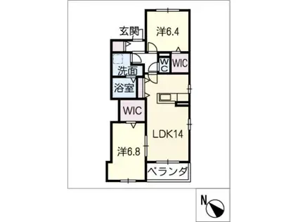 CLOCHETTE(2LDK/2階)の間取り写真