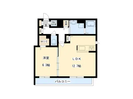 シャーメゾン ブランノワール(1LDK/2階)の間取り写真