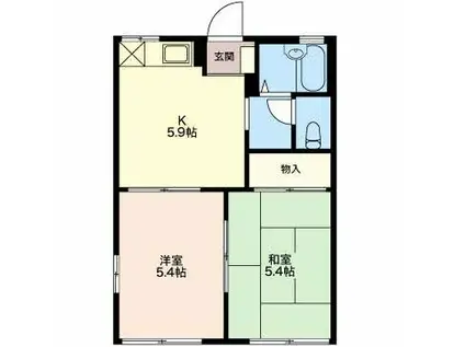 田村ハイツ(2K/1階)の間取り写真