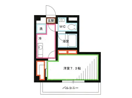 ドゥーエ武蔵小金井(1K/4階)の間取り写真