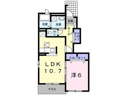 EVANS II(1LDK/1階)の間取り写真