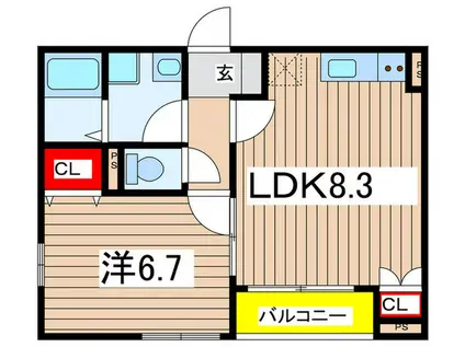 アルプス(1LDK/1階)の間取り写真