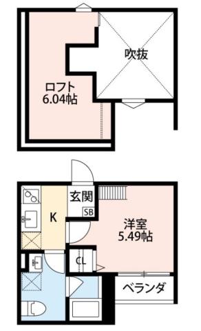 LA CHOU CHOU(1K/1階)の間取り写真