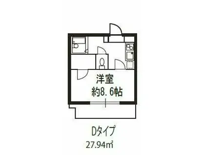 ドミール駒込(1K/3階)の間取り写真