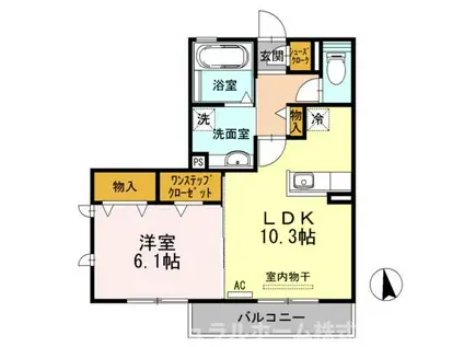 パラッツオ(1LDK/3階)の間取り写真
