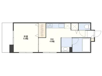 リヴィエールSAKAE(1DK/2階)の間取り写真