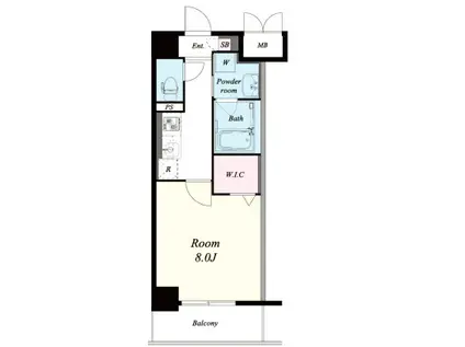 レユシール塚本(1K/4階)の間取り写真