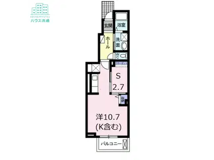エミネントFUJI B(ワンルーム/1階)の間取り写真