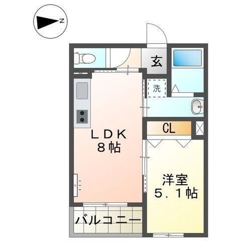 アウローラ本郷町(1LDK/2階)の間取り写真