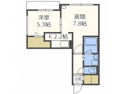 シティレジデンス北13条東(1LDK/1階)の間取り写真