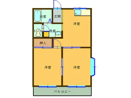 センチュリーマンション(2DK/2階)の間取り写真