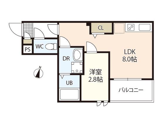 REGALESTーS 中筋(1LDK/1階)の間取り写真