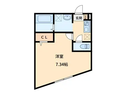 グロースリンクさいたま新都心(1K/2階)の間取り写真