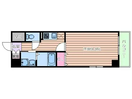 PAYSAGE(1K/2階)の間取り写真