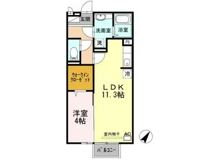 サンシャイン砥堀(1LDK/1階)の間取り写真